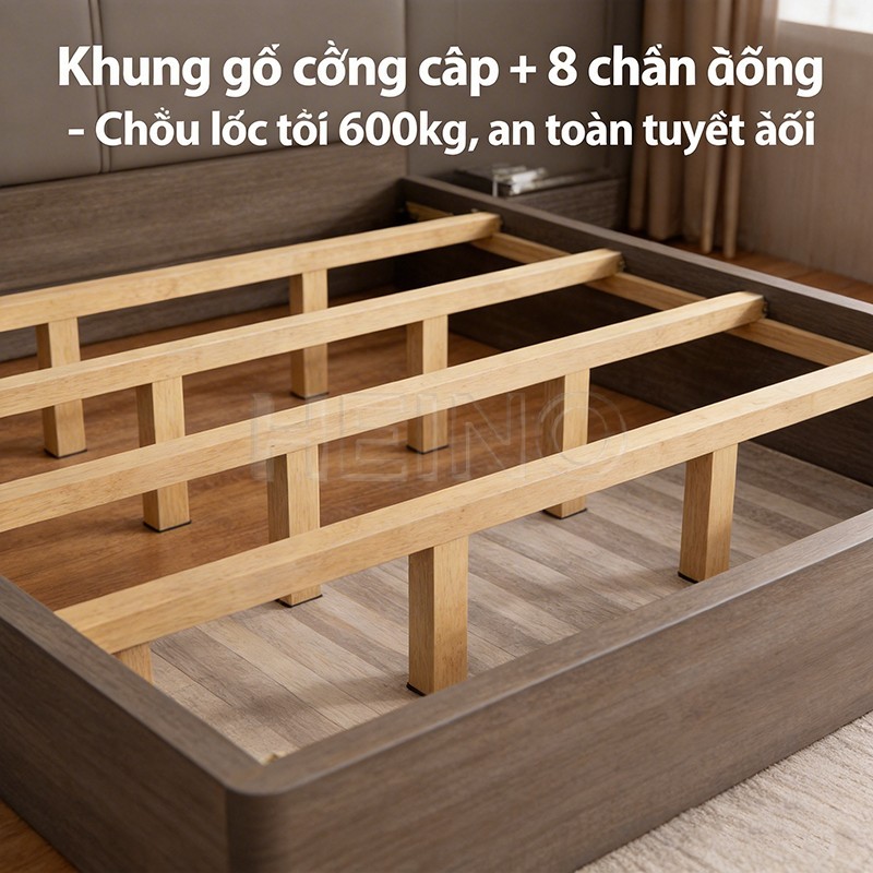 HEINO Giường Gỗ 1m8x2m Bọc Da Siêu Cơ – Thông Minh Dễ Vệ Sinh Cao Cấp Giá Rẻ Giao Hàng Tận Nơi | BigBuy360 - bigbuy360.vn