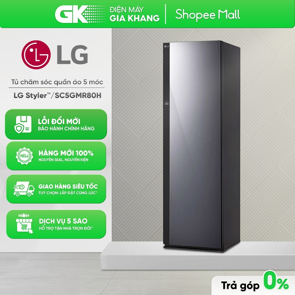 SC5GMR80H | SC5GMR8GH - Tủ Chăm Sóc Quần Áo Thông Minh LG Styler Inverter 5 Móc [Freeship HCM]
