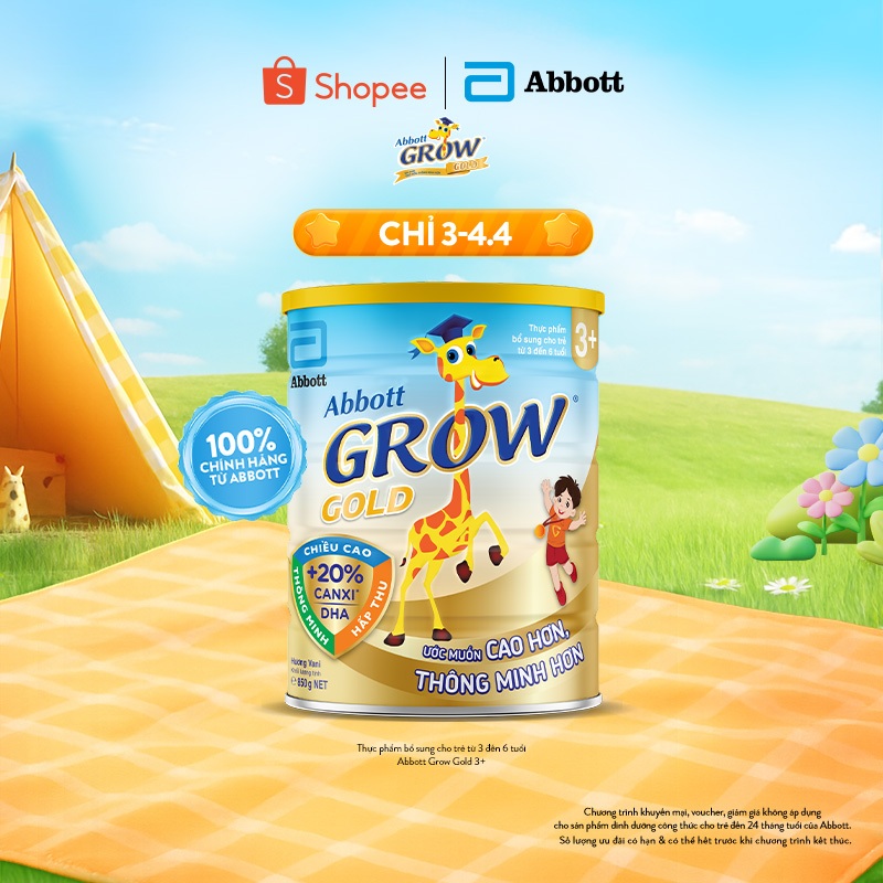 Sữa bột Abbott Grow 3+ 850g/800g