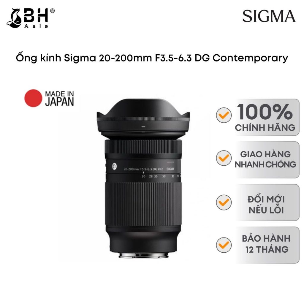 BH Asia - Ống kính Sigma 20-200mm F3.5-6.3 DG Contemporary