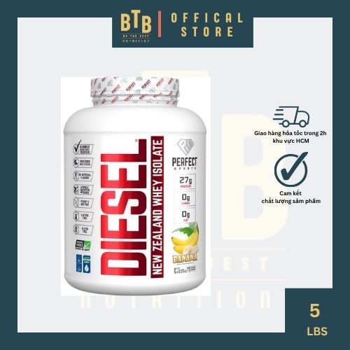 Thực phẩm bảo vệ sức khỏe Bột đạm DIESEL NEW ZEALAND WHEY ISOLATE - 5LBS từ grass-fed cao cấp Perfec