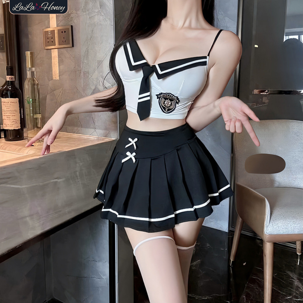 Đồ Ngủ Cosplay Học Sinh Váy Ngắn Xếp Ly Phong Cách Thủy Thủ Gợi Cảm C238 - LaLaHoney | BigBuy360 - bigbuy360.vn