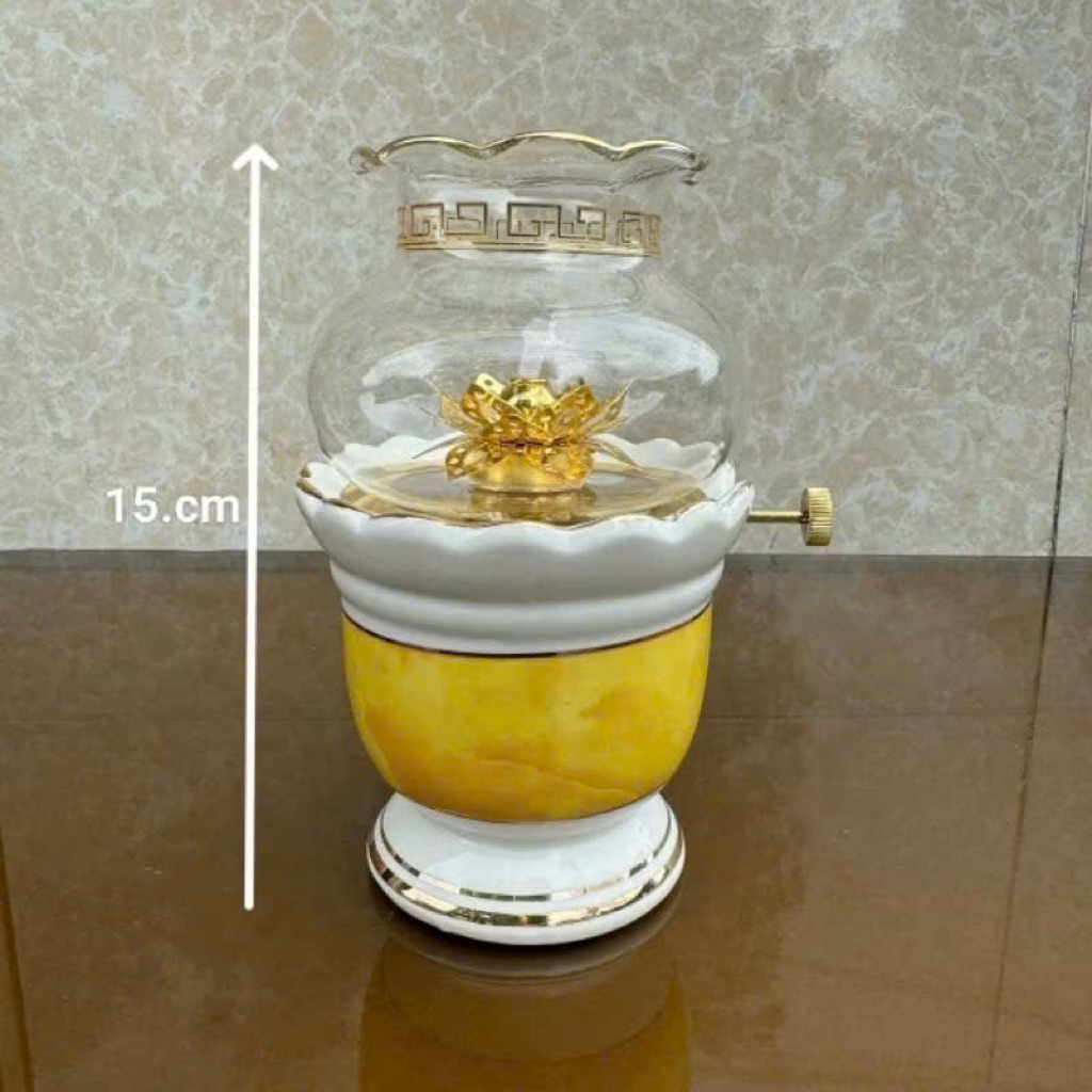 đèn dầu thờ cúng.đá vàng. bộ thờ cúng  lư hương bát nhang bình hoa đĩa trai cây bộ áng chung nước