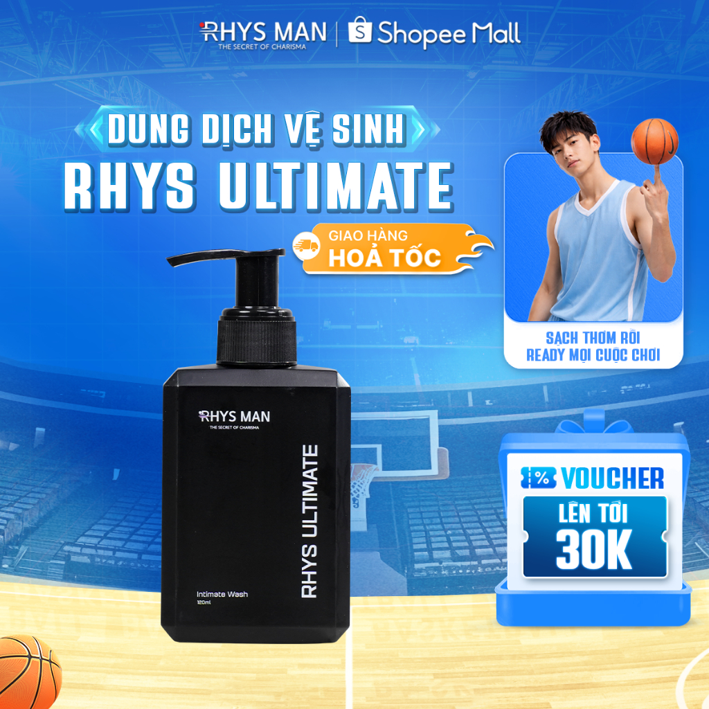 Dung dịch vệ sinh nam RHYS MAN hương bạc hà Rhys Ultimate 120ml