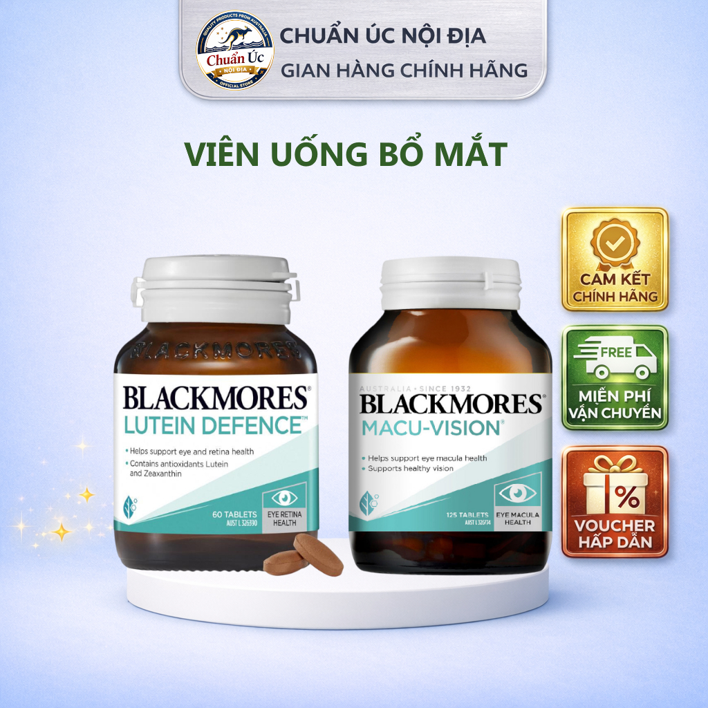 [HSD 2028] Viên uống bổ mắt tăng cường thị lực Blackmores Macu Vision, Blackmores Lutein Defence chu