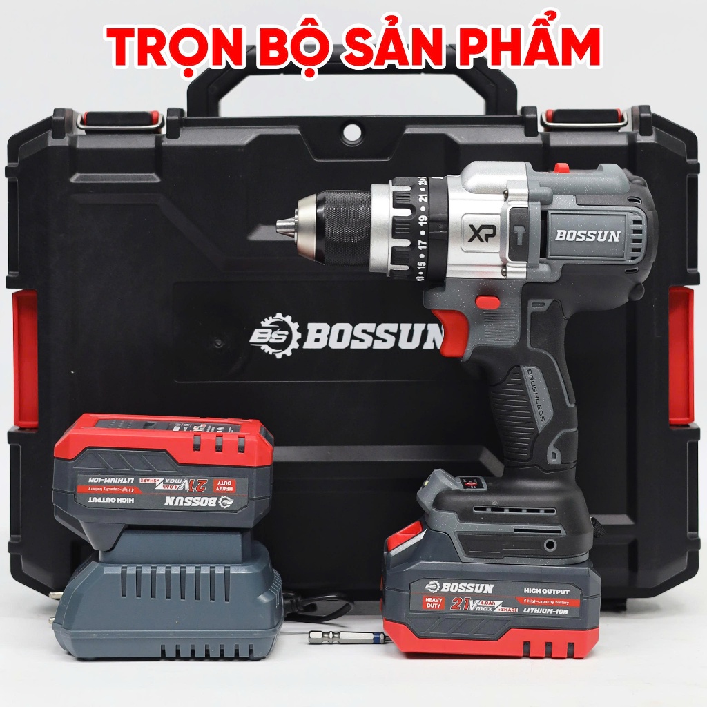 Máy khoan pin 3 chức năng BS BOSSUN M21B-ID1380N, Lực xoắn 80Nm, Đầu Autolock 13mm, Không chổi than | BigBuy360 - bigbuy360.vn