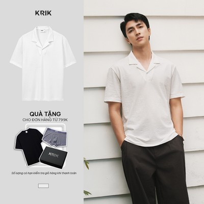 [KRIK x Bình An] Áo Polo Nam KRIK Form Regular Họa Tiết Gân Xước Thiết Kế Cổ K Thanh Lịch Hiện Đại PL2315