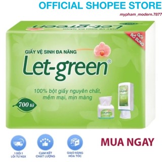 Khăn giấy ăn, rút- Let Green 700 tờ- chữ nhật, Dùng cho vệ sinh, ăn uống và nhiều mục đích khác
