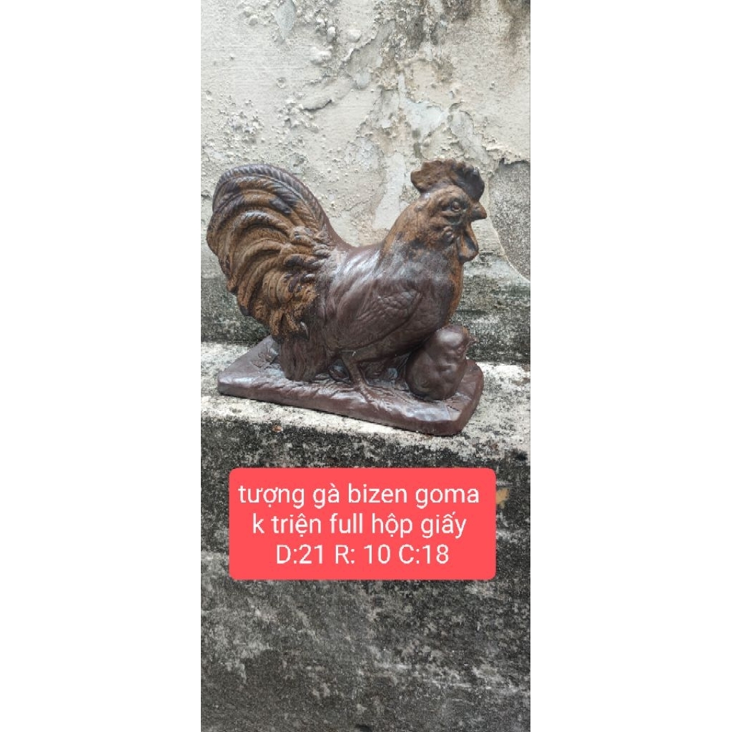 Tượng gà bizen, Gạt tàn bizen và 2 đĩa bizen ❤️❤️❤️
