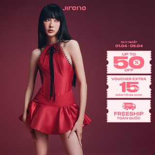 UP TO 70% + VC HOT 200K || JIRENE Đầm EASTERN cổ áo kiểu yếm trendy thời thượng