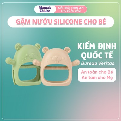 Gặm Nướu Silicone Cho Bé, Thương Hiệu Mama's Choice, Silicone Bạch Kim, Có Hộp Bảo Quản, Kiểm Định An Toàn Quốc Tế