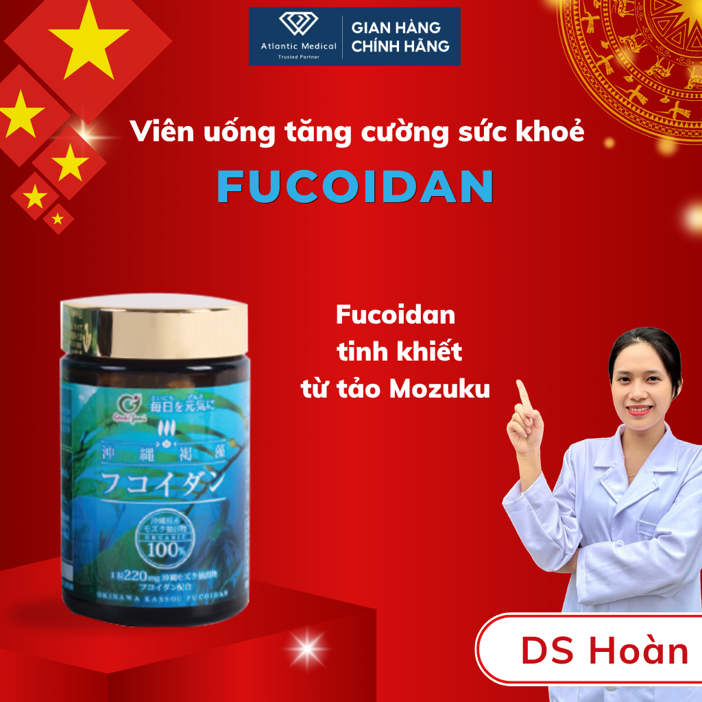 [Chính Hãng] Viên Uống Tăng Đề Kháng Fucoidan Okinawa Kassou GENKI FAMI Giúp Bảo Vệ Sức Khỏe Hộp 150