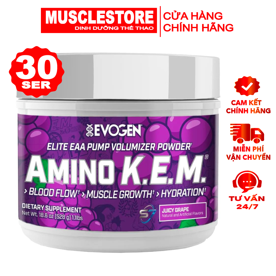 EVOGEN AMINO KEM (30 Serving), Tăng Cơ Giảm Mệt Mỏi, Hỗ Trợ Tập Luyện