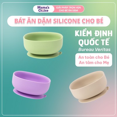 Bát Ăn Dặm Silicone Cao Cấp, Đế Hít Chống Trượt Đổ Giúp Bé Ăn Dặm Dễ Dàng, Thương Hiệu Mama's Choice