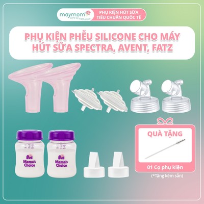 Phụ Kiện Hút Sữa Phễu Silicon Thương Hiệu Mama's Choice - Maymom, Dùng Bình Cổ Rộng Cho Máy Spectra, Avent, Fazt