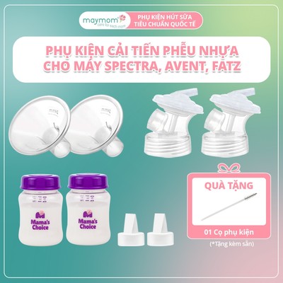 Phụ Kiện Hút Sữa Cải Tiến Thương hiệu Maymom Cho Máy Spectra, Avent, Fazt, Rozabi, Size Phễu 10-32mm