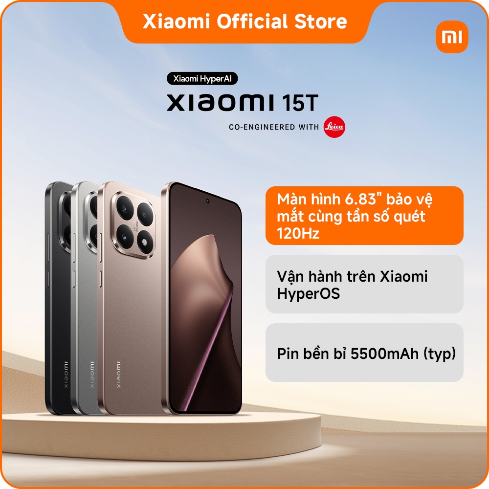 Xiaomi 15T | Thiết kế thân máy bo tròn thanh lịch | Màn hình 6.83" bảo vệ mắt cùng tần số quét 120Hz | BigBuy360 - bigbuy360.vn