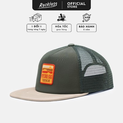 Mũ/Nón Thương hiệu Recklesstripwear Relaxed Trucker Cap Sunset Embroidered Vải Nylon Ripstop trượt nước, chống nắng 50+