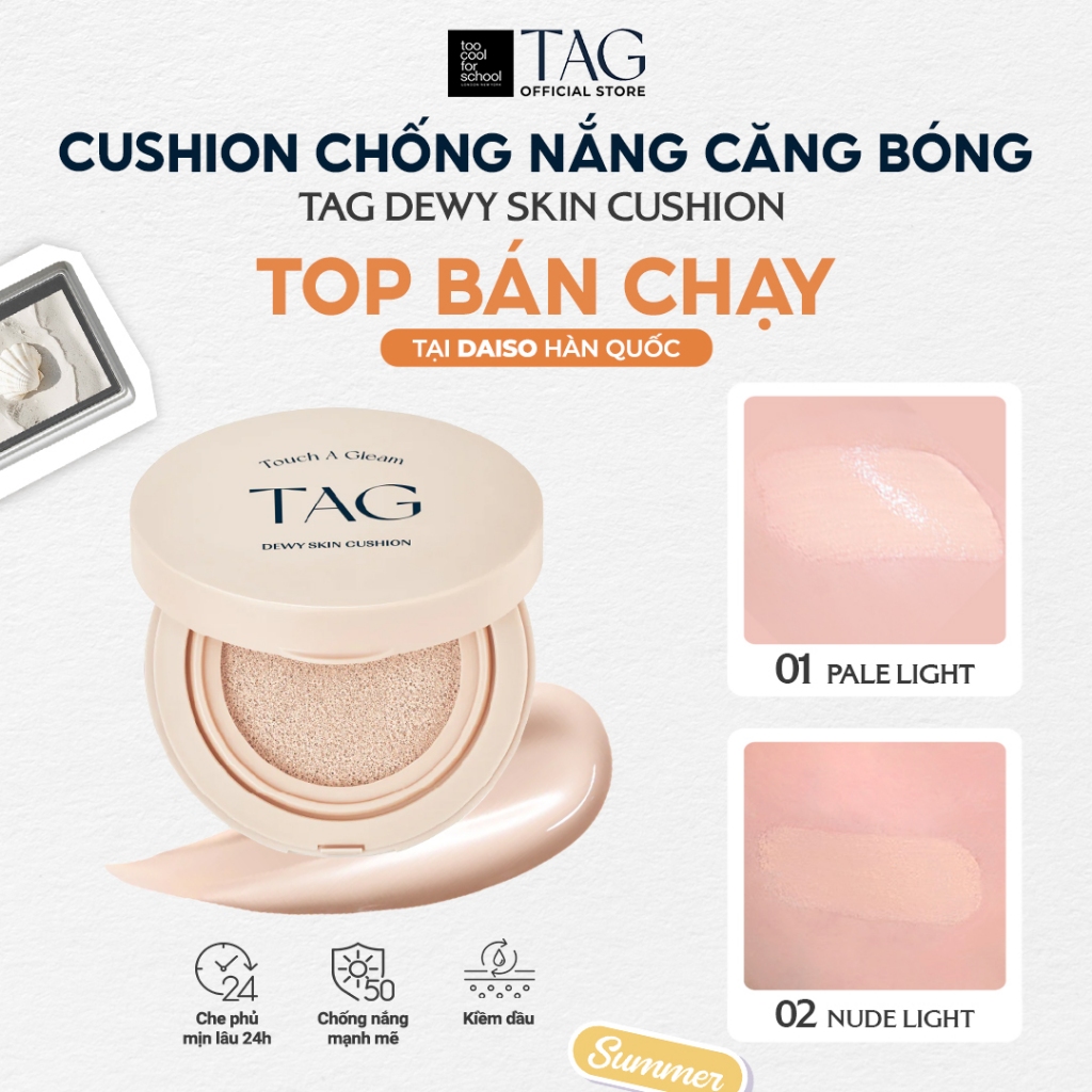 [TAG Việt Nam] Phấn Nước Căng Bóng Mịn Mướt Chống Nắng SPF 50+ PA+++ TAG Dewy Skin Cushion 15g