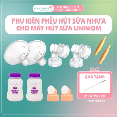 Bộ Phụ Kiện Máy Hút Sữa Unimom Thương Hiệu Maymom, Phễu Hút Sữa Size Từ 10 - 32mm
