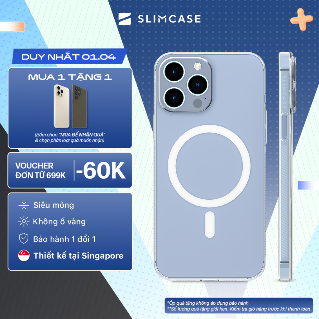 Ốp lưng cho iPhone 13 Pro Max / 13 Pro / 13 & 12 Pro Max SLIMCASE UNIQUE 1 - Siêu mỏng, Không ố vàng