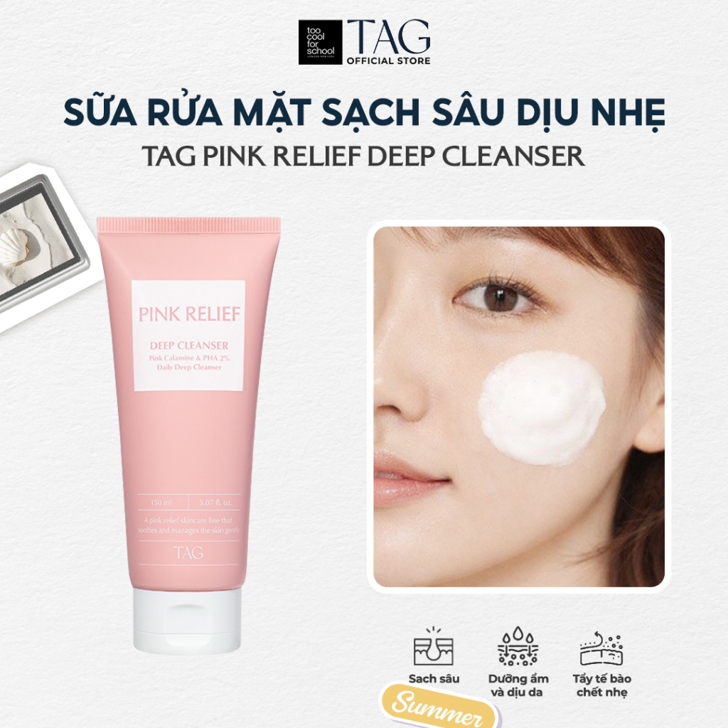 [TAG Việt Nam] Sữa Rửa Mặt Làm Sạch Sâu Dịu Nhẹ TAG Pink Relief Deep Cleanser 150ml