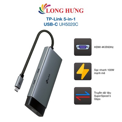 Cổng chuyển đổi TP-Link 5-in-1 USB-C UH5020C - Hàng chính hãng