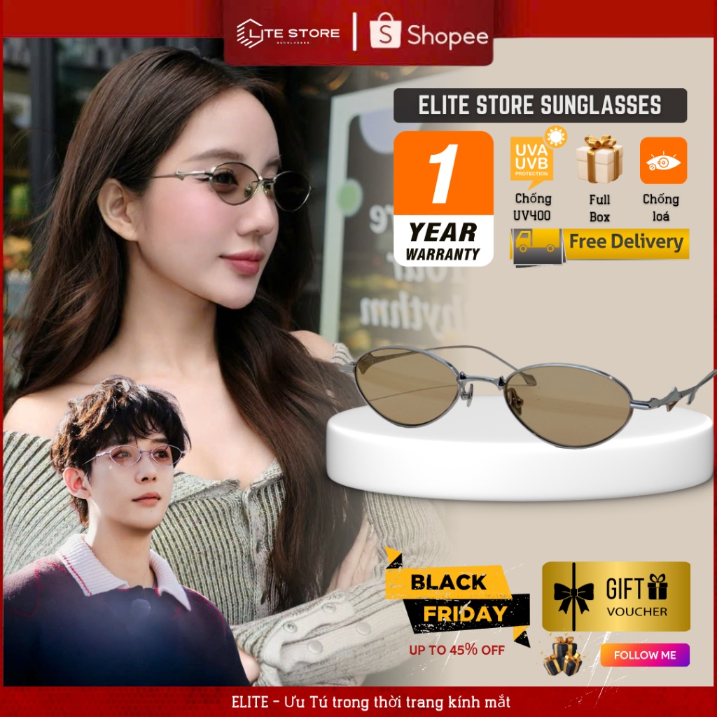 [VIP VERSON] [464] Kính thời trang cao cấp Nữ EDEN nhiều màu mắt mèo titan siêu chất Full box Au