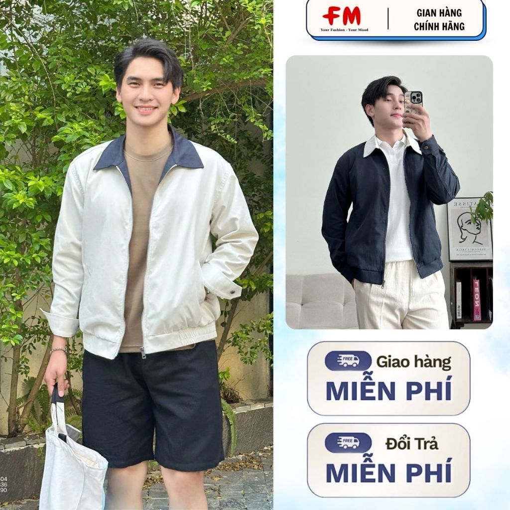 Áo Khoác Kaki Nam FMSTYLE Cổ Bẻ Trơn Khóa Kéo Form Đẹp Phong Cách Hàn Quốc 26020143