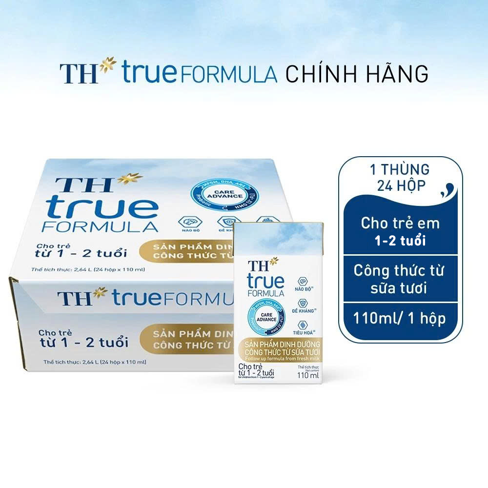 Thùng Sữa Dinh Dưỡng Công Thức TH true FORMULA milk Cho Trẻ 1-2 Tuổi 110ml (24 Hộp)