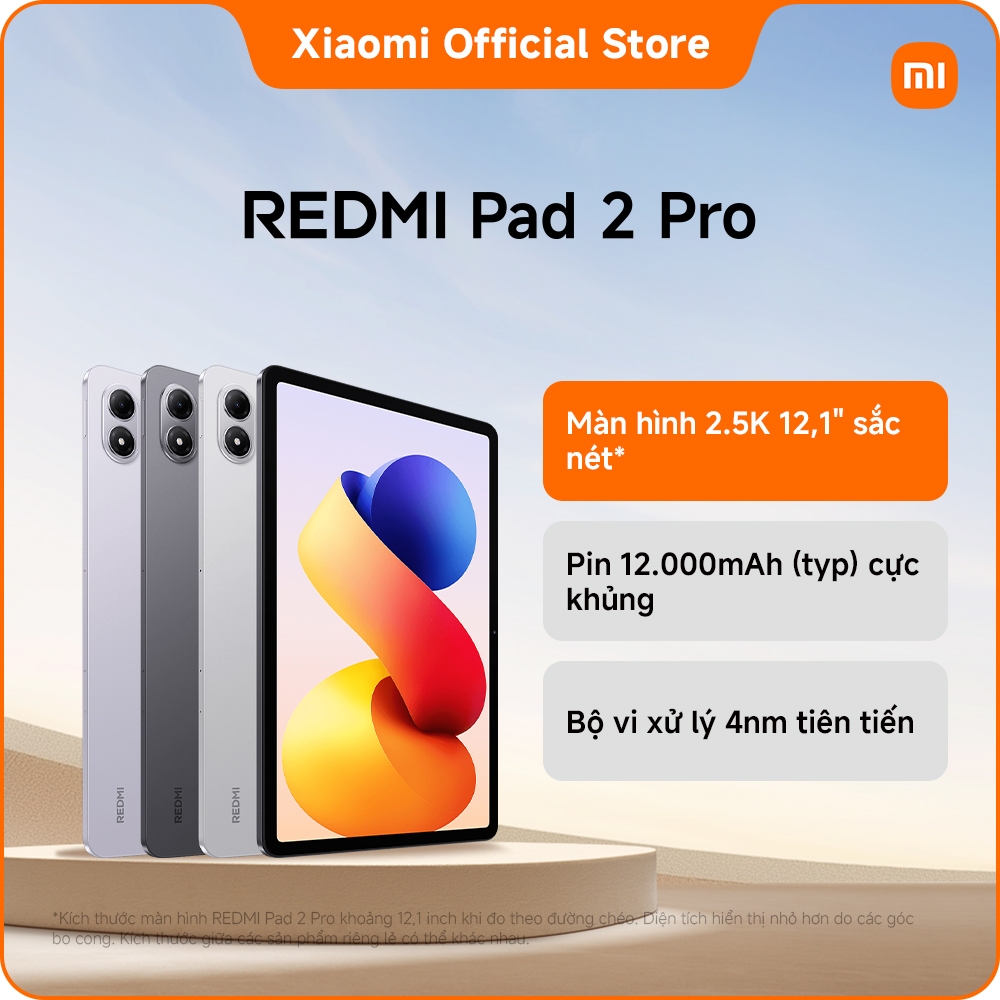 [TẶNG COVER] REDMI Pad 2 Pro | Màn hình 2.5K 12,1" sắc nét | Hình ảnh mượt mà với tần số quét lên đến 120Hz | BigBuy360 - bigbuy360.vn