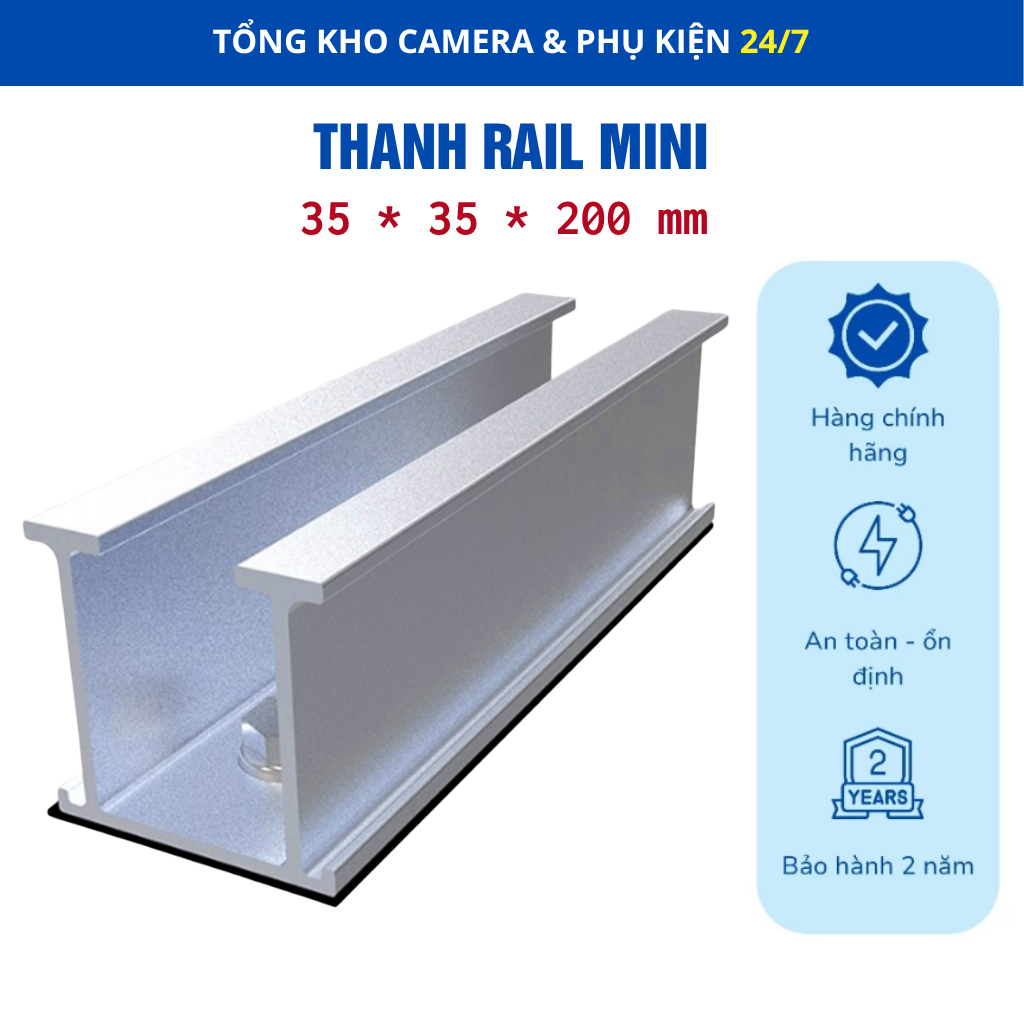 Thanh rail nhôm mini 35 x 35 x 200 mm AL6005-T5 – dùng lắp đặt pin năng lượng mặt trời | C203