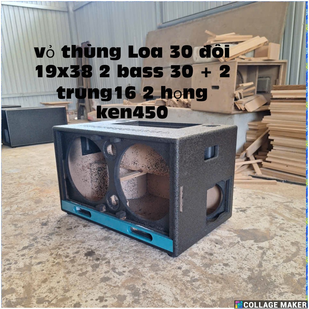 vỏ thùng loa 30 đôi 19x38 mẫu ngang 2 trung 2 họng kèn 450