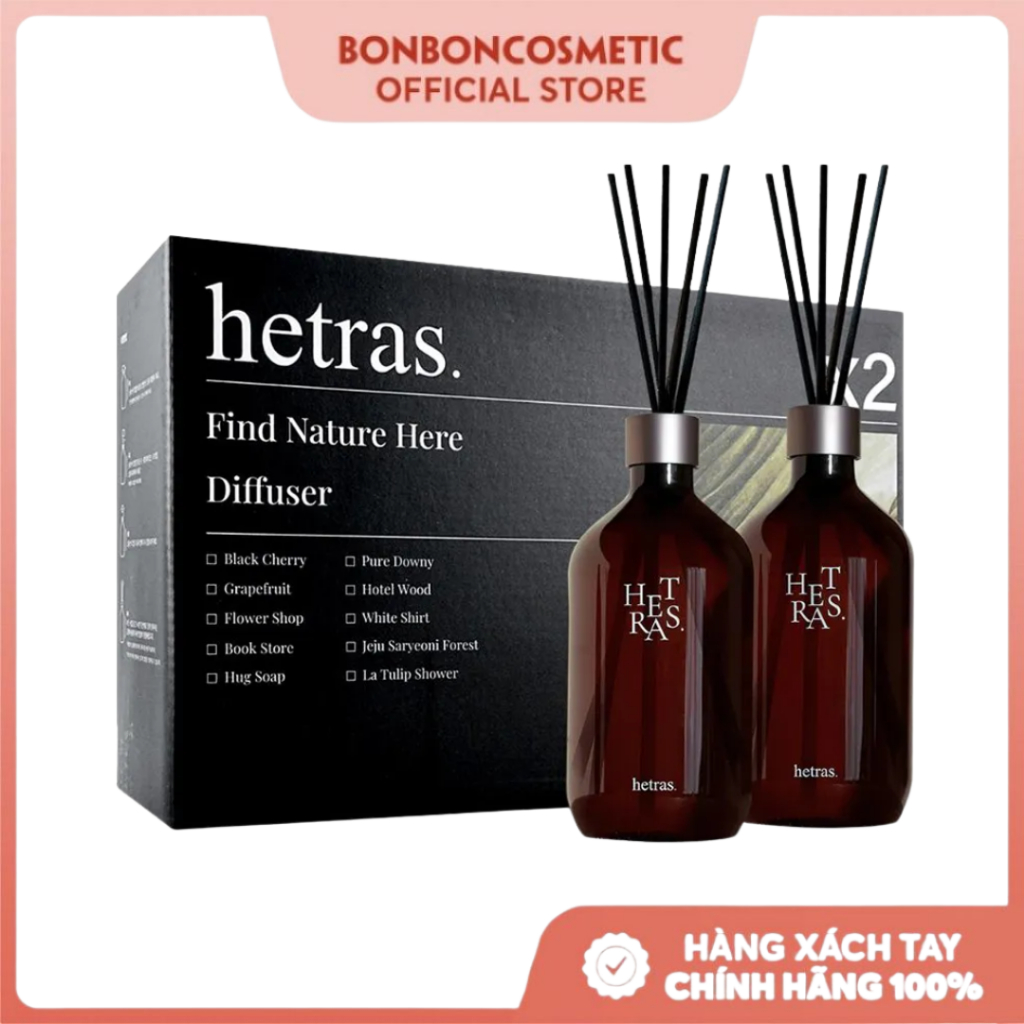 Tinh Dầu Khuếch Tán Hương Thơm Hetras Premium Reeds Diffuser - BONBONCOSMETIC