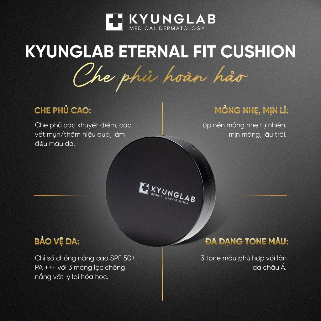 [CHÍNH HÃNG] Phấn Nước KyungLab Eternal Fit, Cushion KyungLab Cover Balm Che Phủ, Kiềm Dầu, Sheeva B