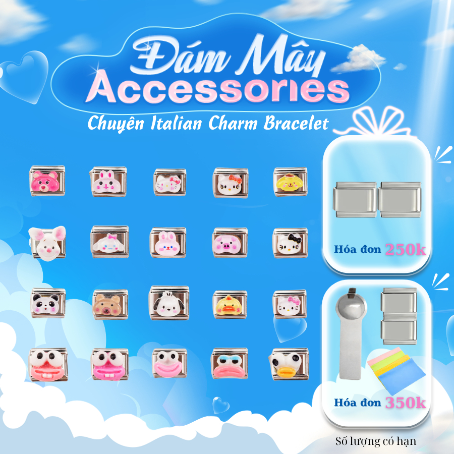 Charm Nổi Dễ Thương Kitty Melody Ếch Thỏ Vòng Tay Italian Charm Bracelet