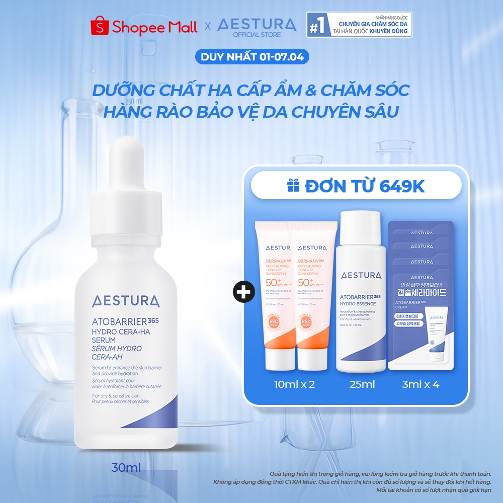 [AESTURA X KOL] Dưỡng chất HA cấp ẩm chuyên sâu AESTURA ATOBARRIER365 Hydro Cera-HA Serum 30ml