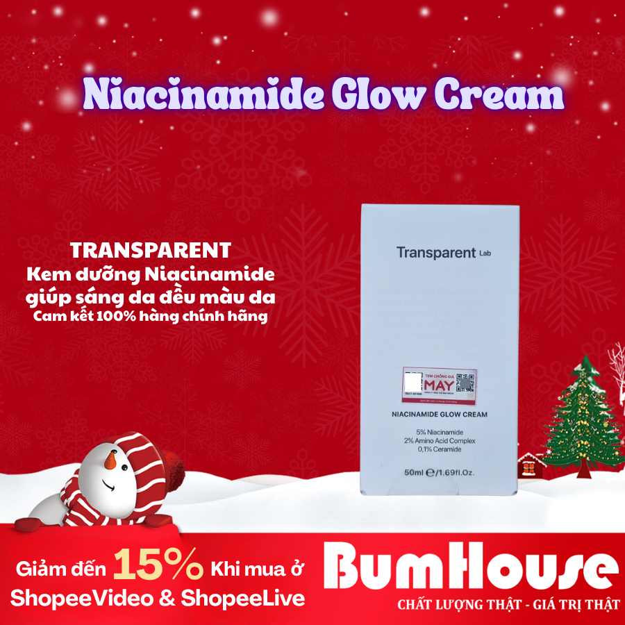 [HÀNG CTY] Kem dưỡng sáng da 5% Niacinamide Transparent Lab NIACINAMIDE GLOW CREAM 50ml