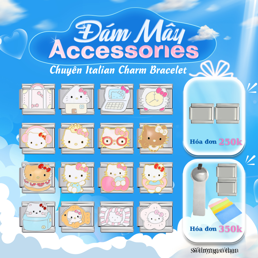 Charm Kitty Ver 3 Vòng Tay Italian Charm Bracelet