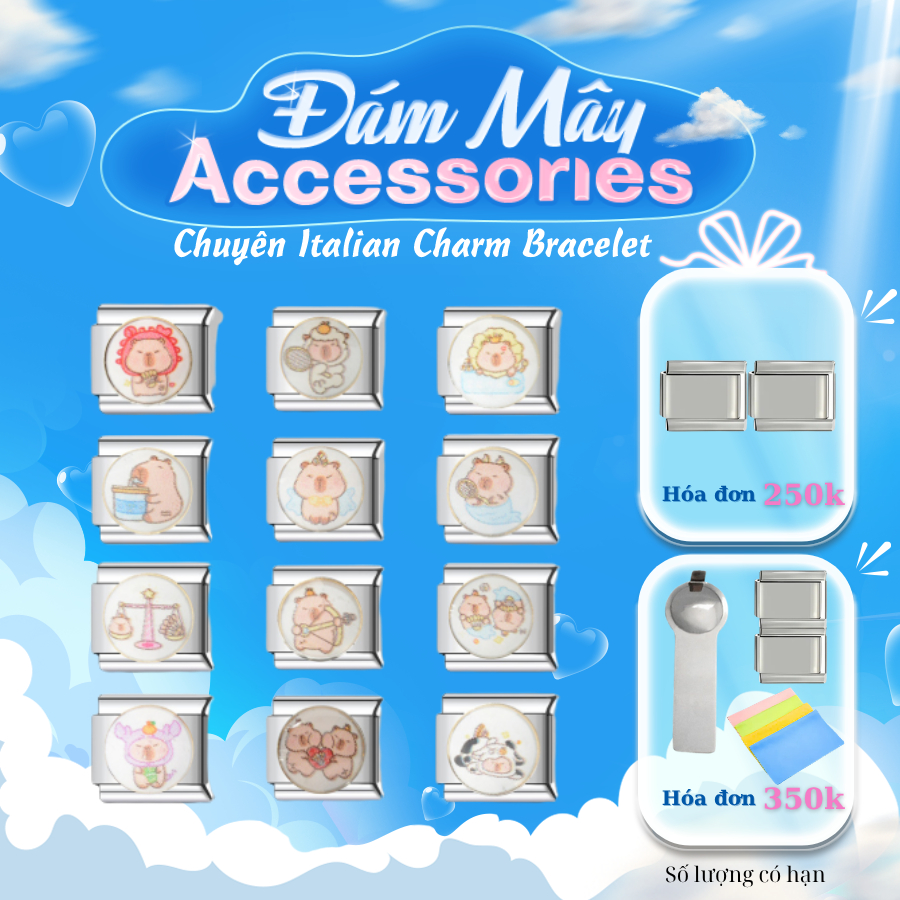 Charm Capybara Dễ Thương Vòng Tay Italian Charm Bracelet