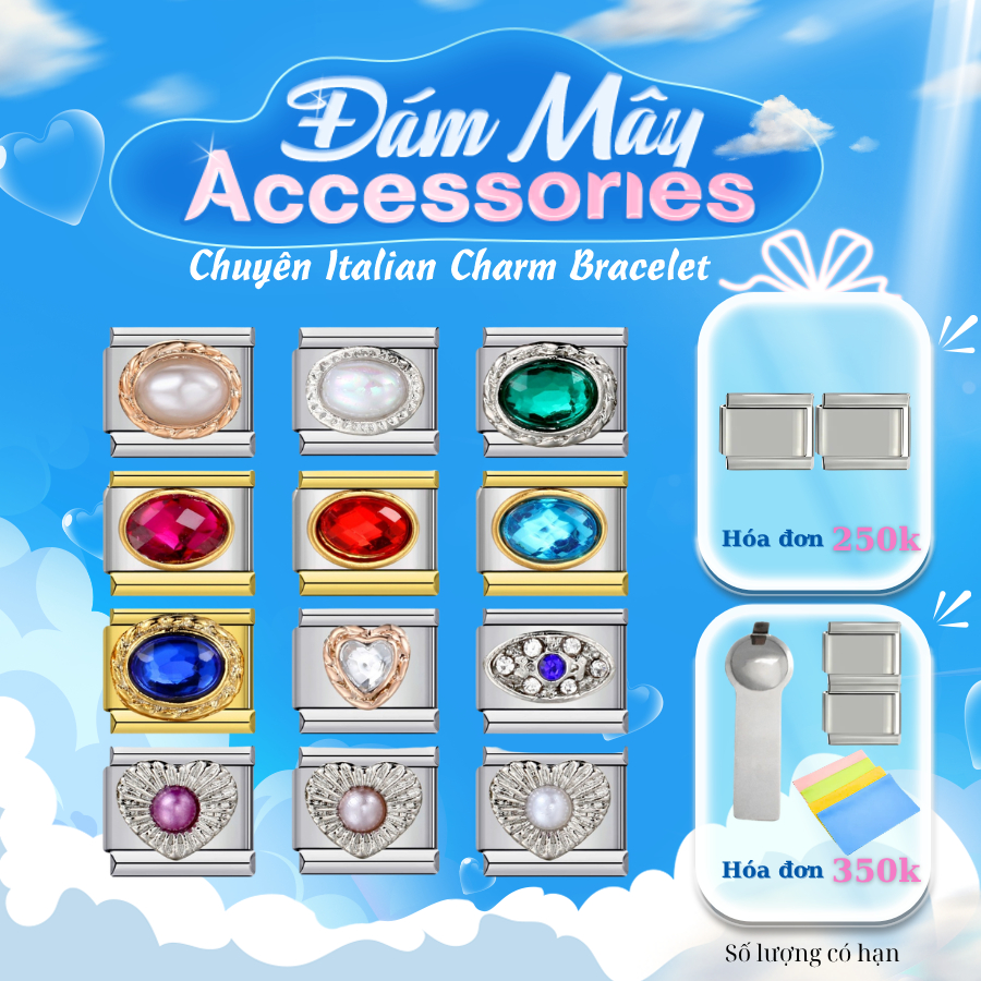 Charm Đá Nhiều Màu Vòng Tay Italian Charm