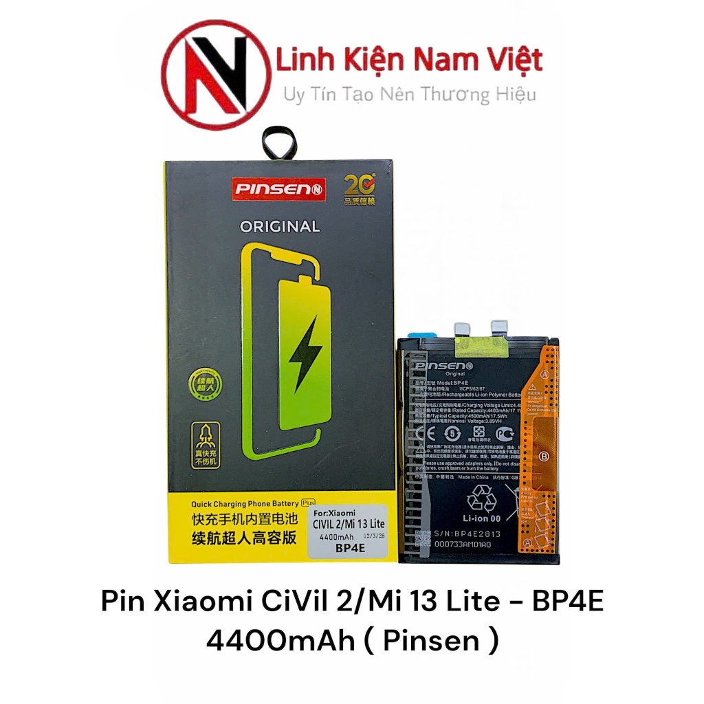Pin Xiaomi Civil 2 / Mi 13 Lite / BP4E - 4400mAh ( Pinsen )