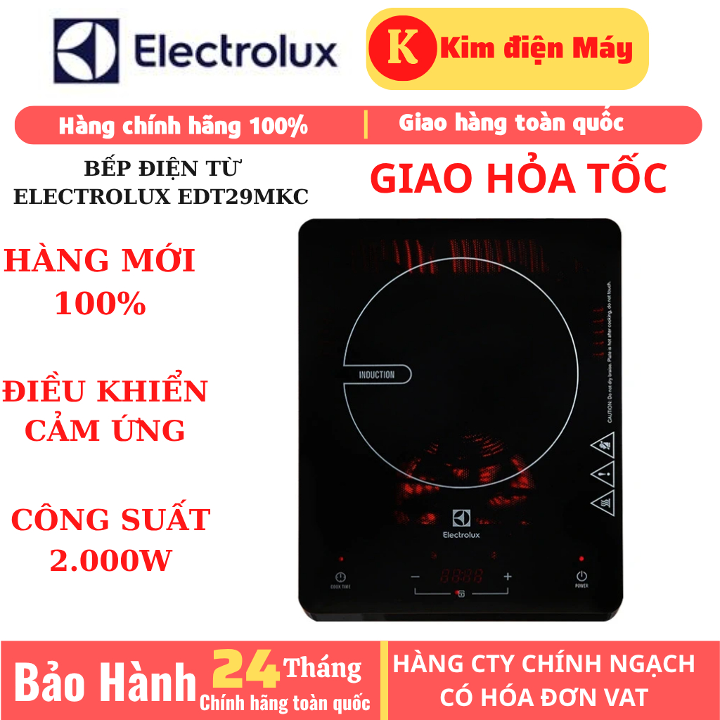 Bếp điện từ Electrolux ETD29MKC công suất 2000W hàng chính hãng bảo hành 24 tháng