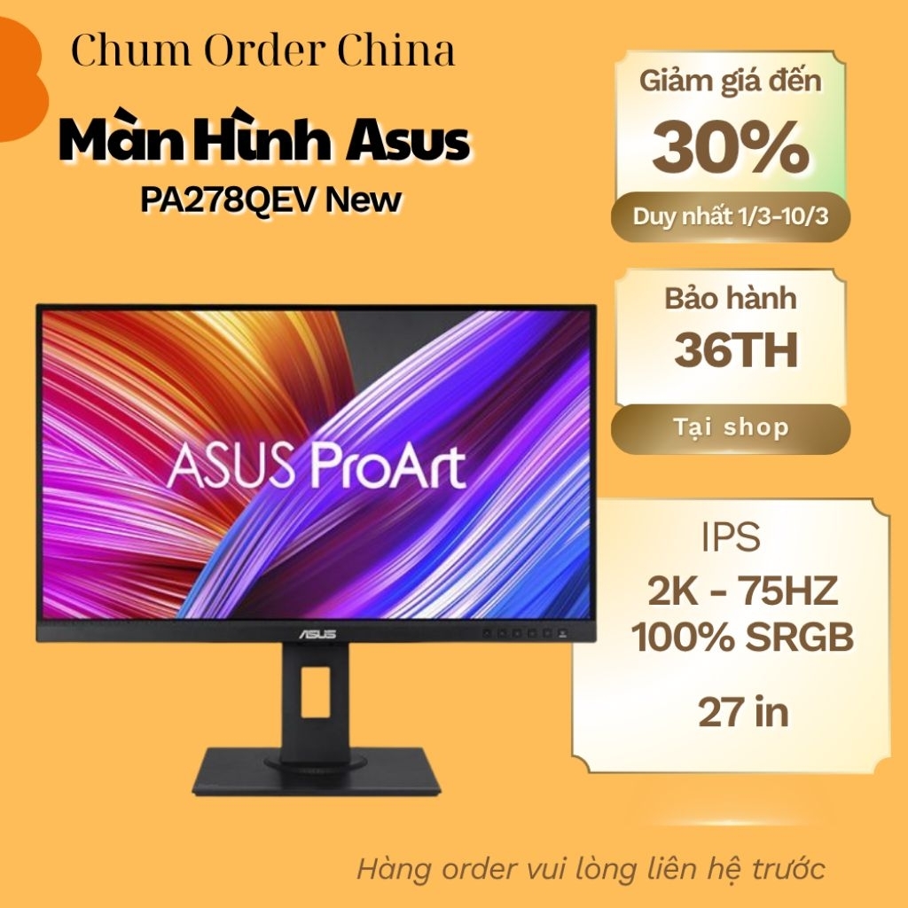 Màn hình Asus PA278QEV New bảo hành 3 năm 100% sRGB chuyên đồ hoạ