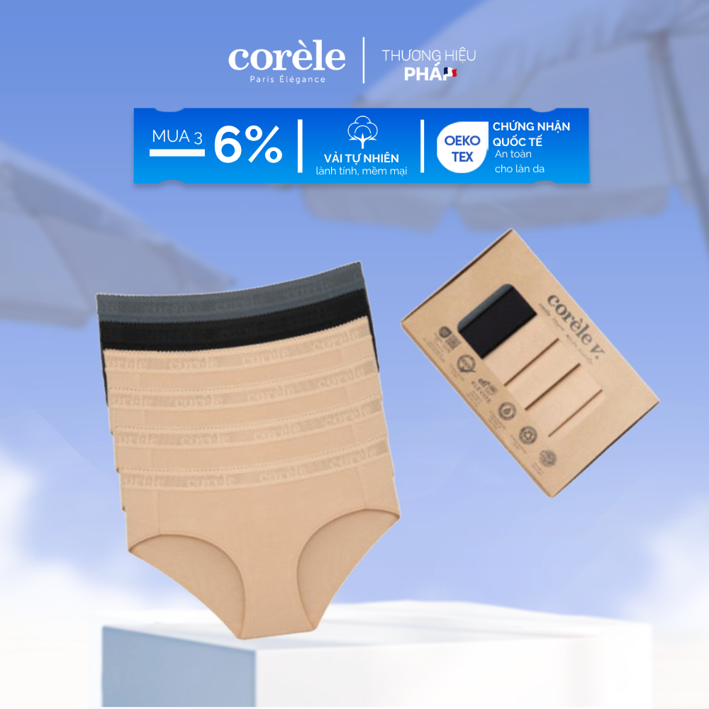 [QUẦN SIÊU TIẾT KIỆM] COMBO 6 quần lót nữ lưng vừa, chất vải sợi tre, chuẩn OEKO-TEX | CORÈLE 02138A