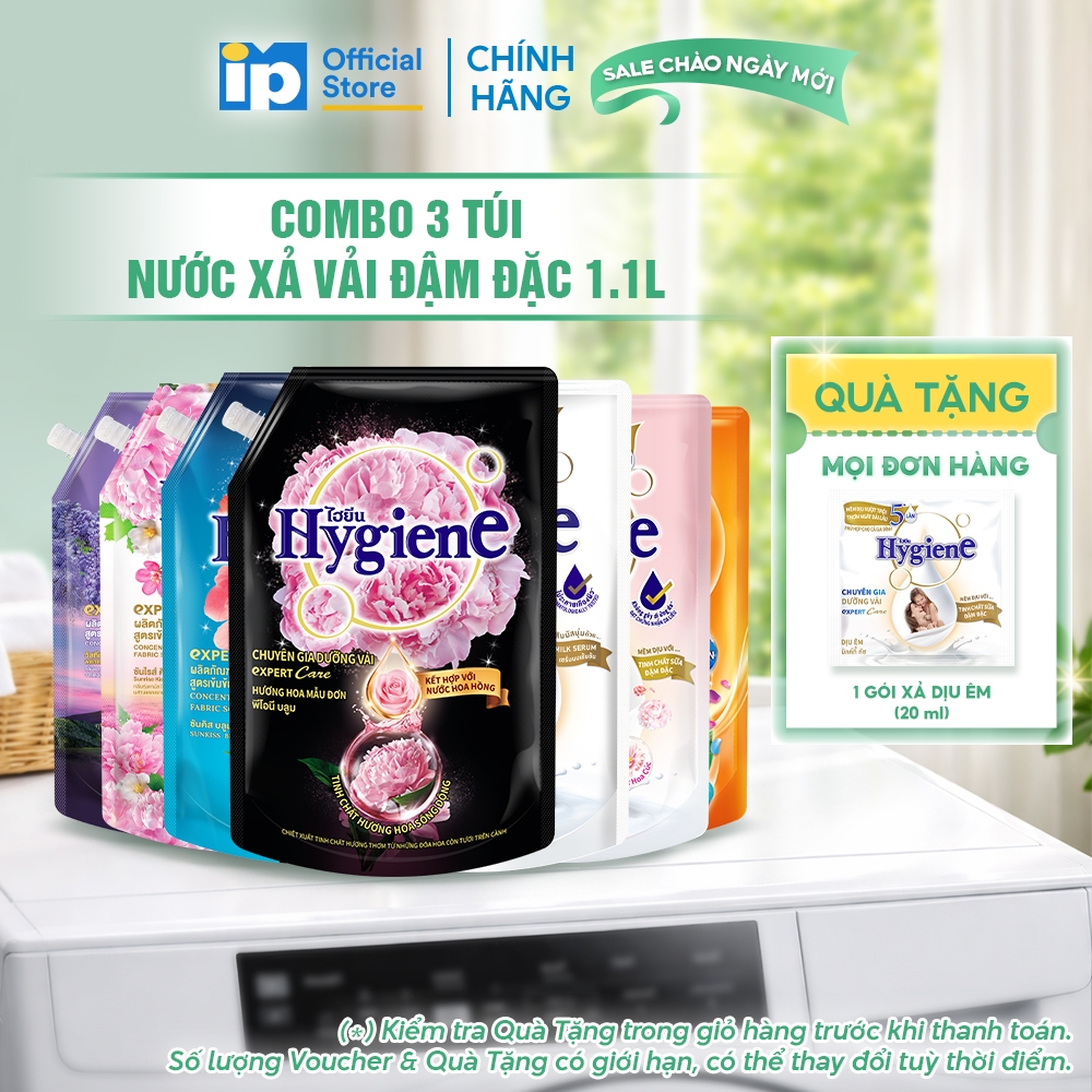 Combo 3 Nước Xả Vải Đậm Đặc Hygiene 1.1L