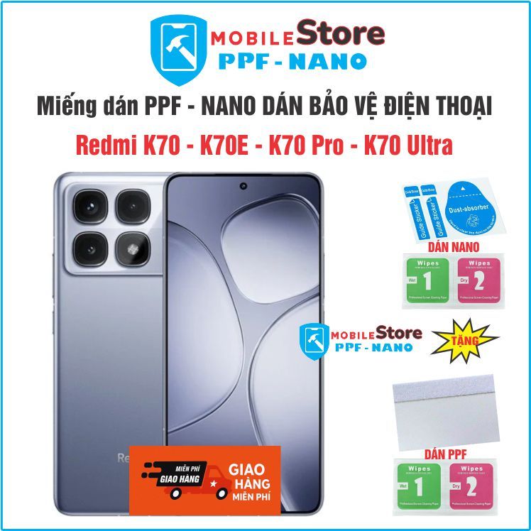 Miếng dán PPF - NANO cho điện thoại  Redmi K70 - K70E - K70 Pro - K70 Ultra chống bể chống bám vân t