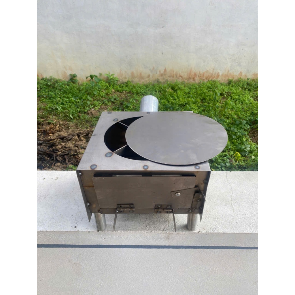 Bếp Củi Vuông Không Khói Bằng Thép Cao Cấp – 3 Size 26/30/40 – Bền Chắc Chịu Lực Dùng Gia Đình & Dã Ngoại