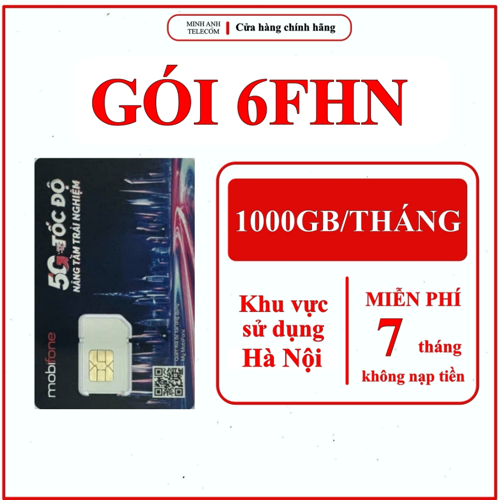SIM 4G MOBIFONE GÓI 6FHN - 12FHN 1000GB/THÁNG