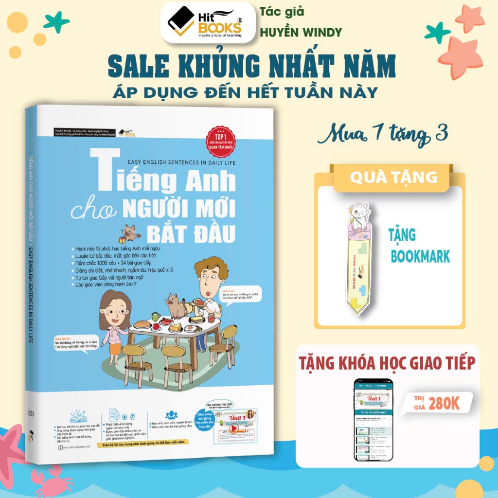 Sách - Tiếng Anh Cho Người Mới Bắt Đầu - TẶNG KÈM KHOÁ HỌC HITBOOKS